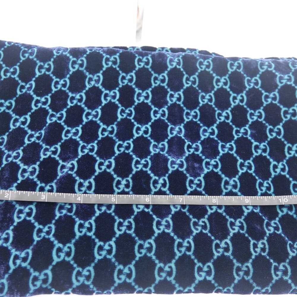 Gucci Tom Ford GG Monogram Velvet Scarf Blue and Turquoise - Picture 6 of 9